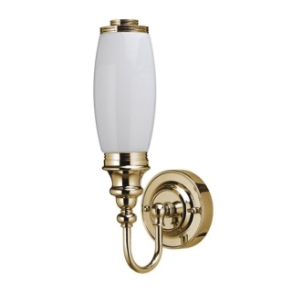 Burlington LED Bathroom Ornate Wall Light & Opal Glass Tube Shade